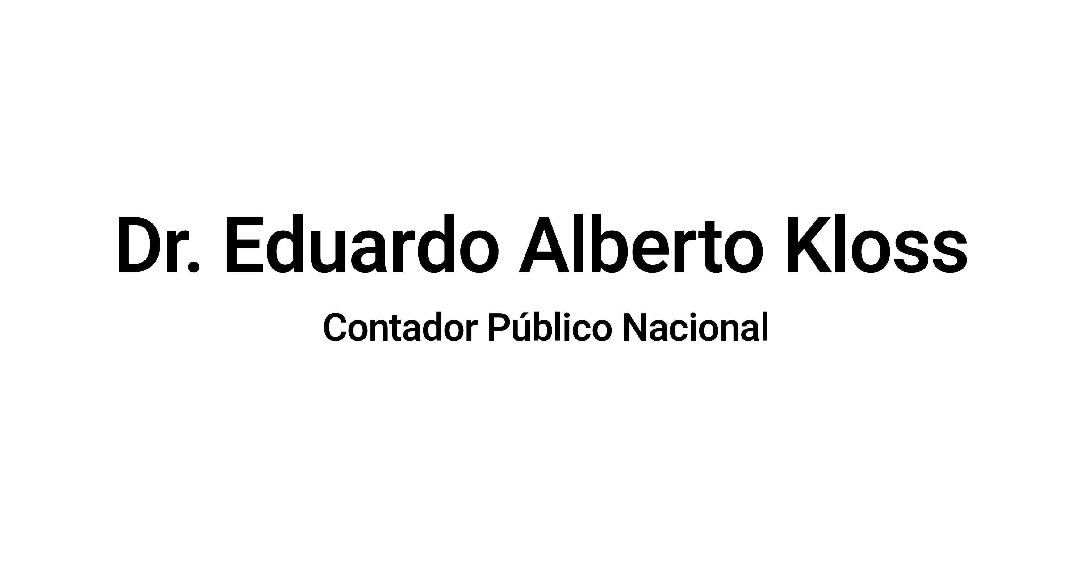 Dr. Eduardo Alberto Kloss